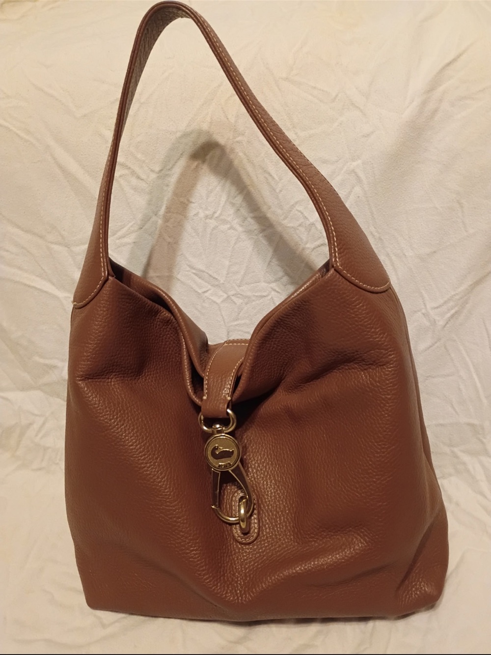 Dooney & Bourke Chestnut Brown Pebbled Leather Hobo